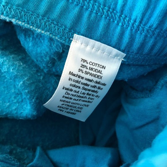 NWT Electric & Rose Turquoise Elastic Waist Cotton Blend Activewear Jogger Sz XS - Picture 4 of 4
